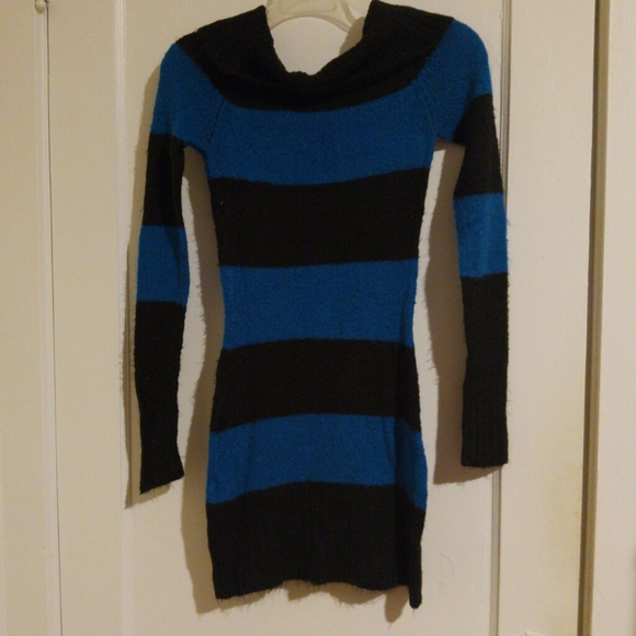 Arizona dark turquoise and black stripe sweater dress size small - Picture 3 of 3
